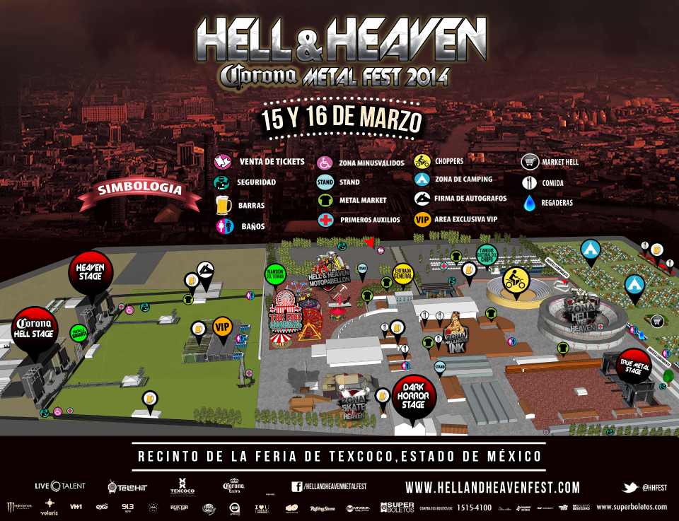 Mapa Hell and Heaven Fest 2014 cancelado